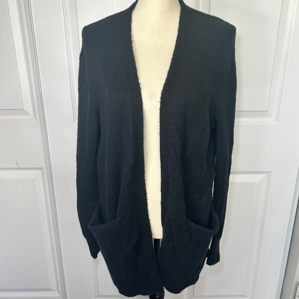 Madewell‎ Cozy Walker Cardigan Black Alpaca Wool with Pockets Size Small - Picture 2 of 8